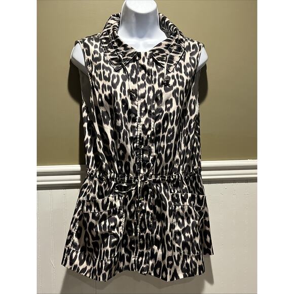 Women's Weekends by CHICOS Vest Size 2 (US Sz L) Leopard Print Black & White. - Picture 1 of 8